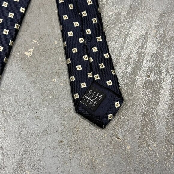 Pal Zileri Tie Box Pattern 100% Silk Made in Italy Woven Blue 3" - Picture 5 of 6